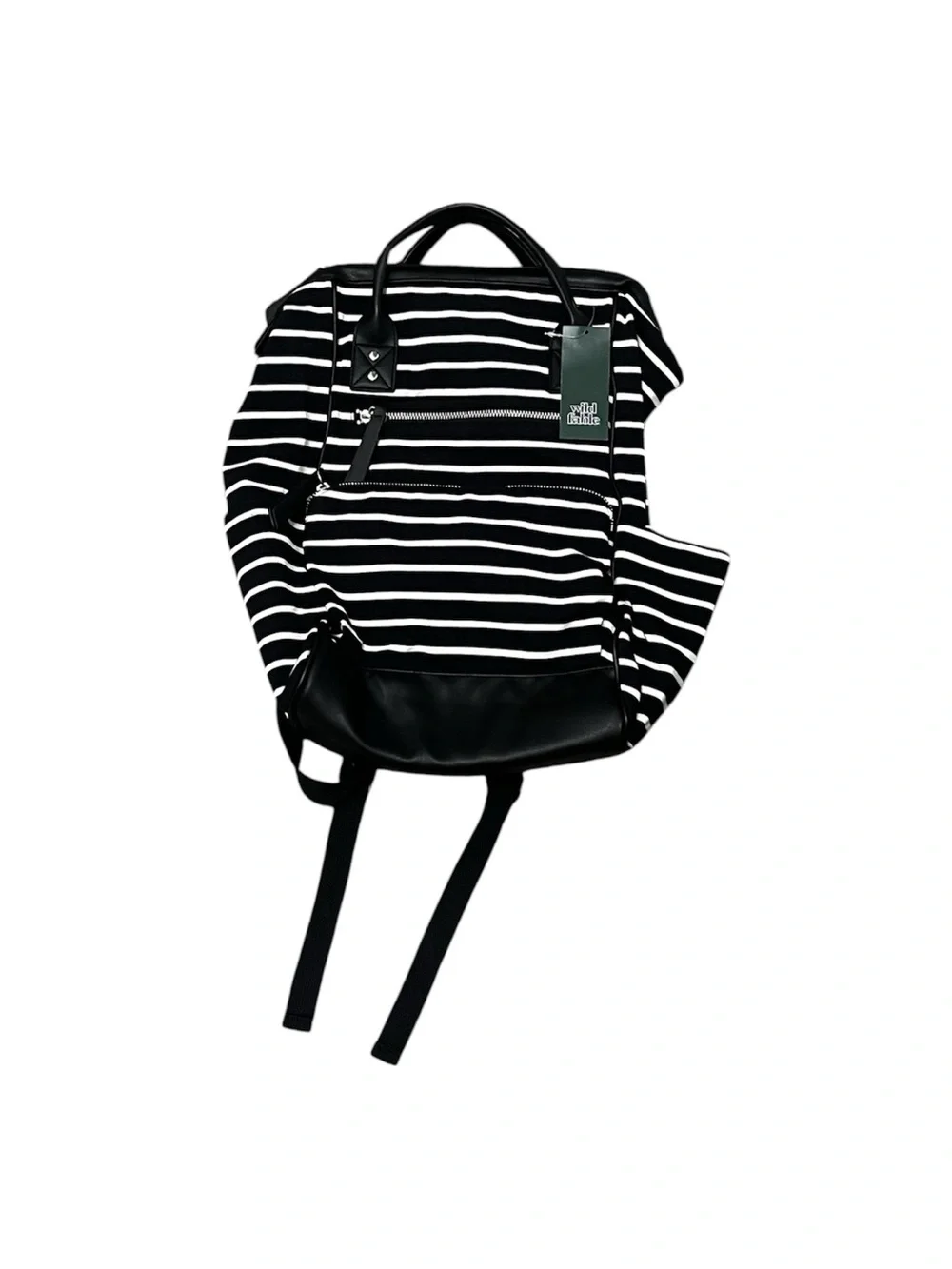 wild fable Black Backpack with Green Logo Tag